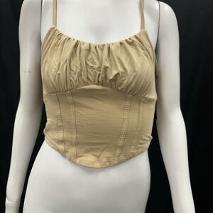 Hollister Tan Bustier Camisole Top‎ S Corset Summer Feminine